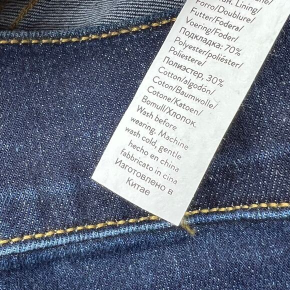 Spanx Womens Step Hem Kick Flare Raw Hem Jeans in Midnight Sz M Tall - Picture 7 of 11